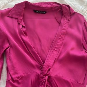Pink Satin ZARA mini dress